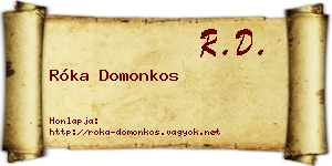 Róka Domonkos névjegykártya